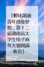 孵化湖湘青年创业梦想，第十二届湖南省大学生电子商务大赛圆满收官
