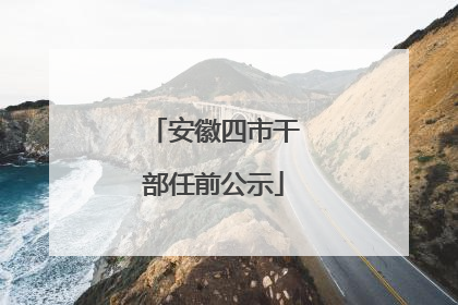 安徽四市干部任前公示