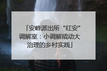 安峰派出所“红安”调解室：小调解撬动大治理的乡村实践