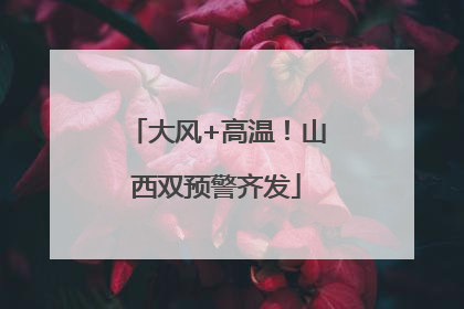 大风+高温！山西双预警齐发