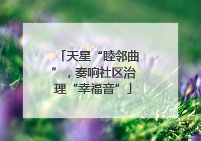 天星“睦邻曲”，奏响社区治理“幸福音”