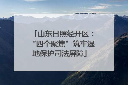 山东日照经开区：“四个聚焦”筑牢湿地保护司法屏障
