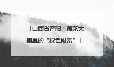 山西省昔阳：蔬菜大棚里的“绿色财富”