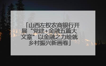 山西左权农商银行开展“党建+金融五篇大文章”以金融之力绘就乡村振兴新画卷