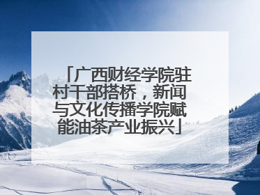 广西财经学院驻村干部搭桥，新闻与文化传播学院赋能油茶产业振兴