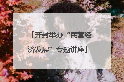 开封举办“民营经济发展”专题讲座