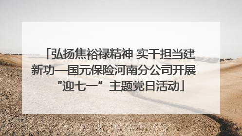 弘扬焦裕禄精神 实干担当建新功—国元保险河南分公司开展“迎七一”主题党日活动