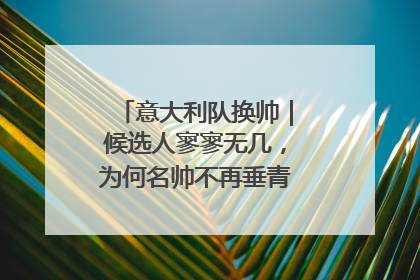 意大利队换帅｜候选人寥寥无几，为何名帅不再垂青“蓝衣军团”？