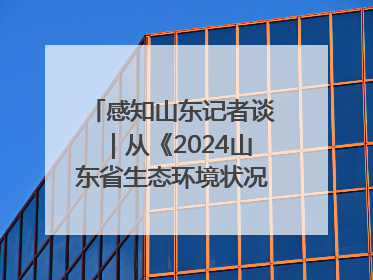感知山东记者谈｜从《2024山东省生态环境状况公报》看美丽山东建设的“成绩单”与“任务书”