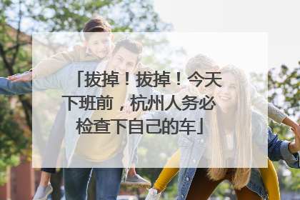 拔掉！拔掉！今天下班前，杭州人务必检查下自己的车