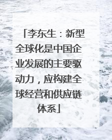 李东生：新型全球化是中国企业发展的主要驱动力，应构建全球经营和供应链体系