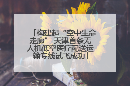 构建起“空中生命走廊” 天津首条无人机低空医疗配送运输专线试飞成功