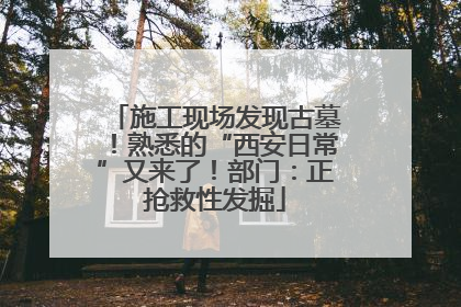 施工现场发现古墓！熟悉的“西安日常”又来了！部门：正抢救性发掘