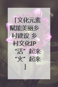 文化元素赋能美丽乡村建设 乡村文化IP“活”起来“火”起来