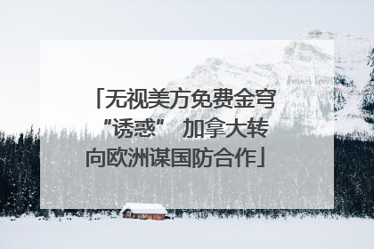 无视美方免费金穹“诱惑” 加拿大转向欧洲谋国防合作