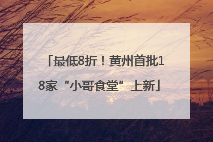 最低8折！黄州首批18家“小哥食堂”上新