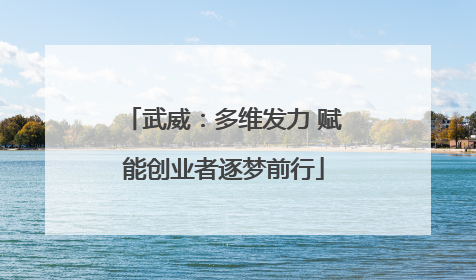 武威：多维发力 赋能创业者逐梦前行