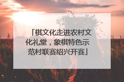 棋文化走进农村文化礼堂，象棋特色示范村联赛绍兴开赛