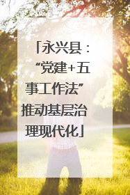永兴县：“党建+五事工作法”推动基层治理现代化
