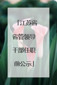 江苏省省管领导干部任职前公示
