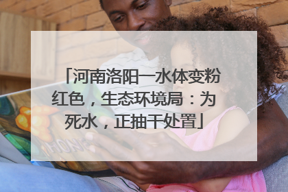 河南洛阳一水体变粉红色，生态环境局：为死水，正抽干处置