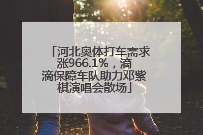河北奥体打车需求涨966.1%，滴滴保障车队助力邓紫棋演唱会散场