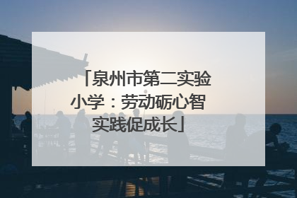 泉州市第二实验小学：劳动砺心智实践促成长