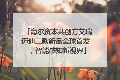 海尔资本共创方艾瑞迈迪三款新品全球首发，智能感知新视界