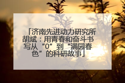 济南先进动力研究所胡斌：用青春和奋斗书写从“0”到“满园春色”的科研故事