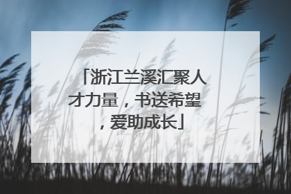 浙江兰溪汇聚人才力量，书送希望，爱助成长