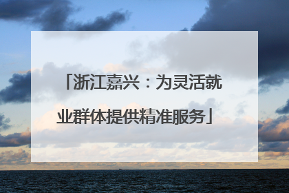 浙江嘉兴：为灵活就业群体提供精准服务