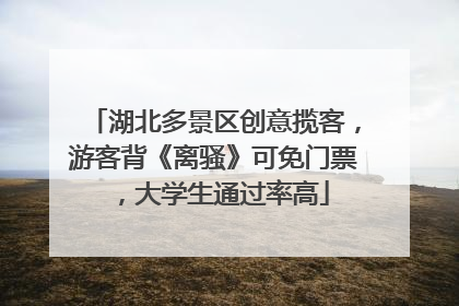 湖北多景区创意揽客，游客背《离骚》可免门票，大学生通过率高