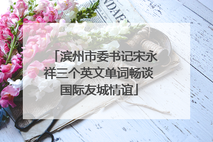 滨州市委书记宋永祥三个英文单词畅谈国际友城情谊