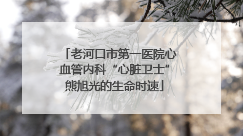老河口市第一医院心血管内科“心脏卫士”熊旭光的生命时速