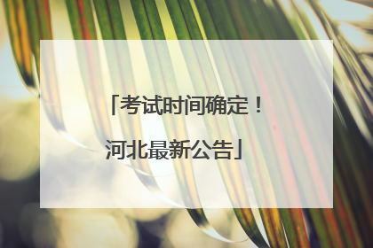 考试时间确定！河北最新公告