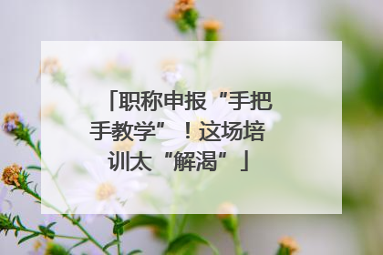 职称申报“手把手教学”！这场培训太“解渴”