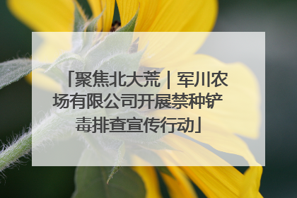 聚焦北大荒｜军川农场有限公司开展禁种铲毒排查宣传行动