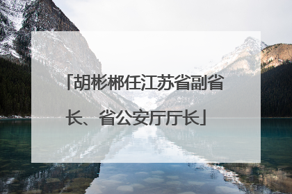 胡彬郴任江苏省副省长、省公安厅厅长