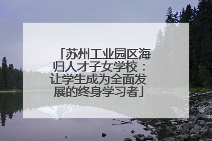 苏州工业园区海归人才子女学校：让学生成为全面发展的终身学习者