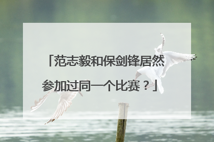 范志毅和保剑锋居然参加过同一个比赛？