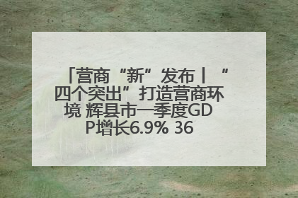 营商“新”发布丨“四个突出”打造营商环境 辉县市一季度GDP增长6.9% 36个重点项目落地