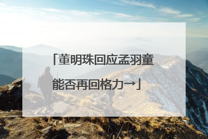 董明珠回应孟羽童能否再回格力→