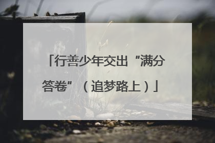 行善少年交出“满分答卷”（追梦路上）