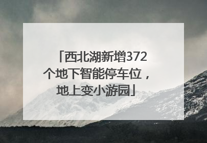 西北湖新增372个地下智能停车位，地上变小游园