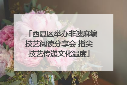 西夏区举办非遗麻编技艺阅读分享会 指尖技艺传递文化温度