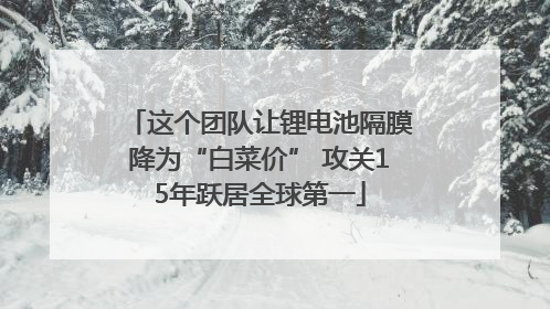 这个团队让锂电池隔膜降为“白菜价” 攻关15年跃居全球第一