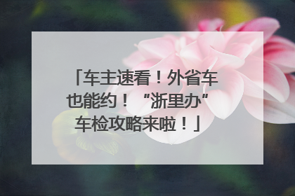 车主速看！外省车也能约！“浙里办”车检攻略来啦！
