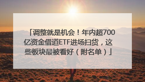 调整就是机会！年内超700亿资金借道ETF进场扫货，这些板块最被看好（附名单）
