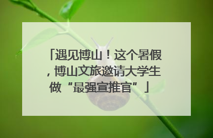 遇见博山！这个暑假，博山文旅邀请大学生做“最强宣推官”