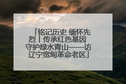 铭记历史 缅怀先烈丨传承红色基因 守护绿水青山——访辽宁宽甸革命老区